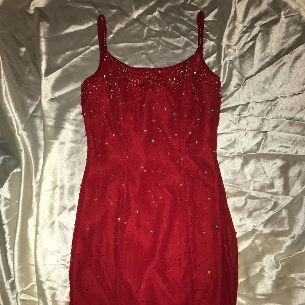 Red Tiffany designs formal dress